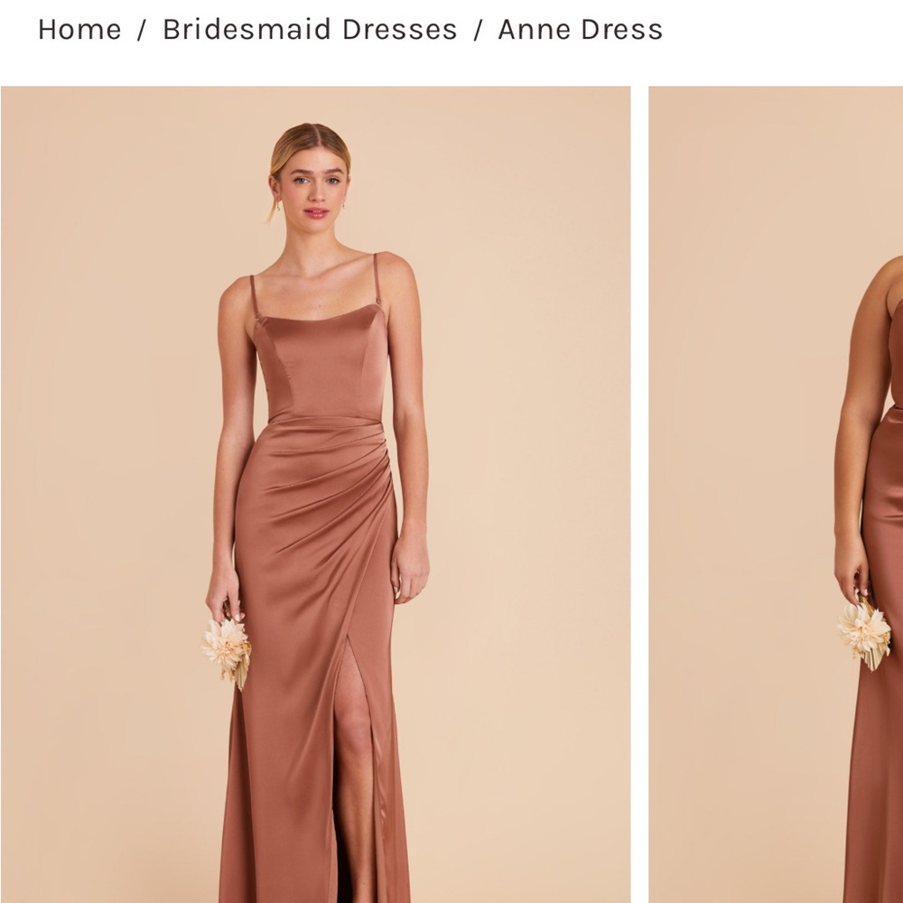 Elegant Satin Bridesmaid Dress in Desert Rose
